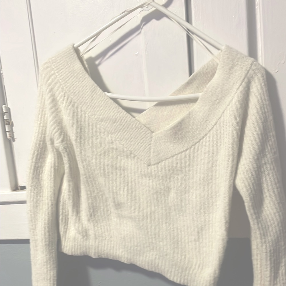 Cozy White Cream Knit Sweater